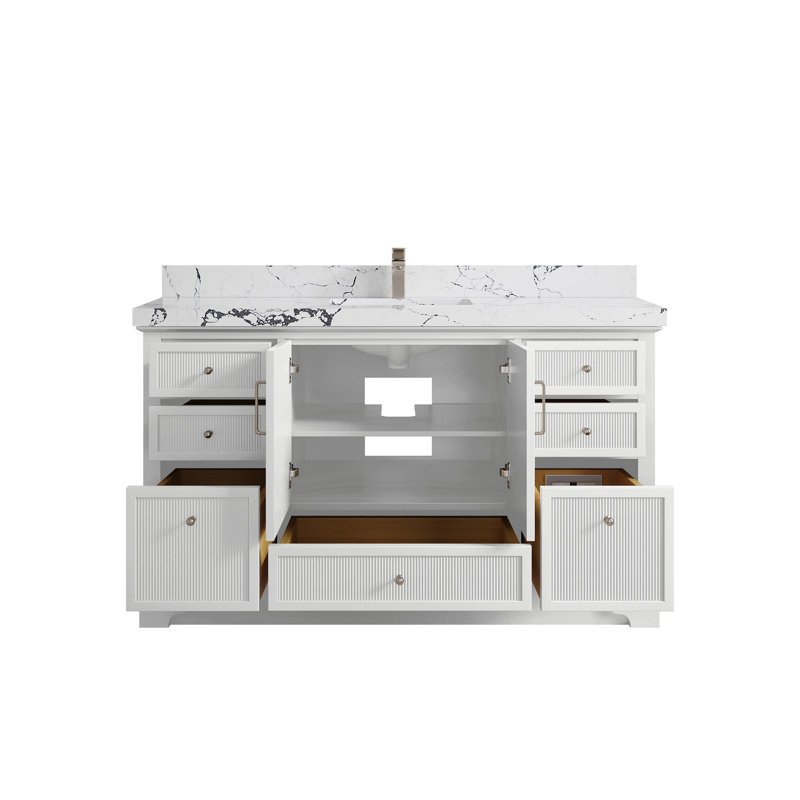 Meuble-lavabo simple Alys 60 avec plan de travail, Viola nuit