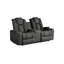 Ensemble 2 pièces: canapé inclinable électrique avec table rabattable et causeuse console, gris anthracite-89117329