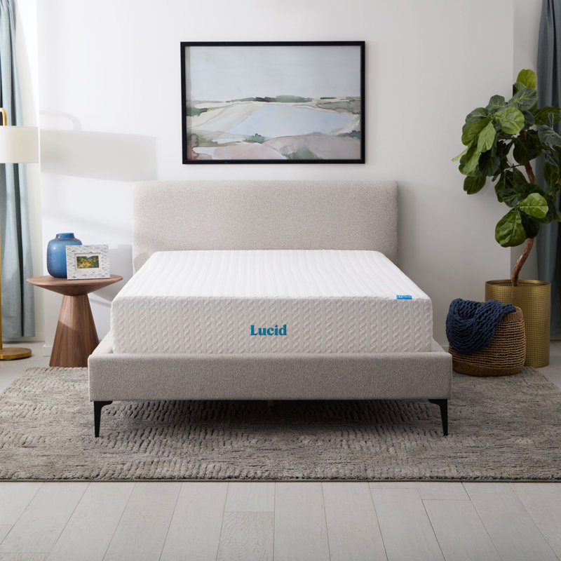 Matelas en mousse à mémoire de forme mi-ferme 12 po Lucid SureCool ™, Lit simple, 12"