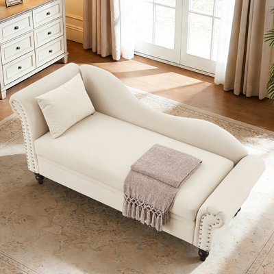 65‘’L Storage Velvet Upholstered Chaise Lounge