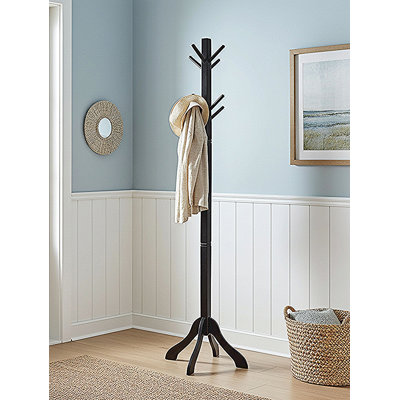 Aiydan Solid Wood Freestanding 8 - Hook Coat Rack