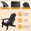 Chaise Adirondack réglable avec porte-gobelet, chaise toutes saisons pour terrasse (noir)-1938223628