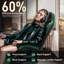 Fauteuil de jeu à haut dossier HLDICT, siège de jeu vidéo ergonomique avec pivotement à 360 ° et massage lombaire, coussin de siège en cuir PU pour adultes à la maison / au bureau (noir et vert)-110915894