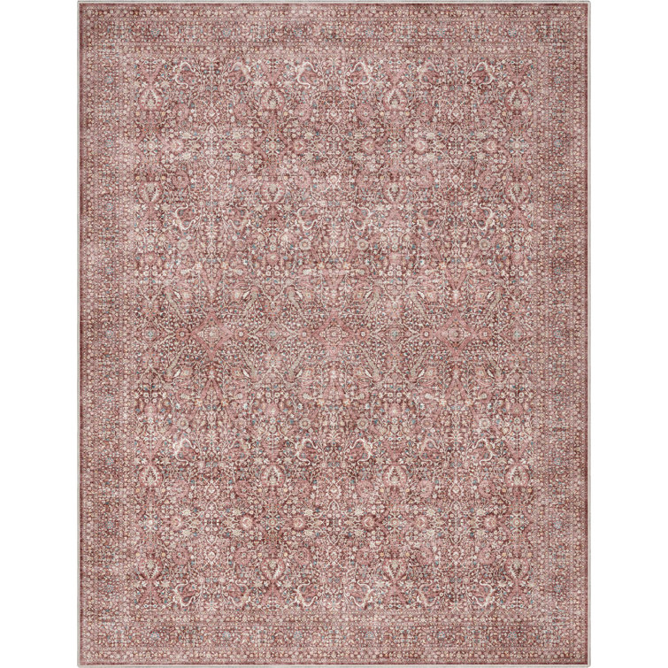 Ervin Isolde Vintage Oriental Botanical Red Area Rug