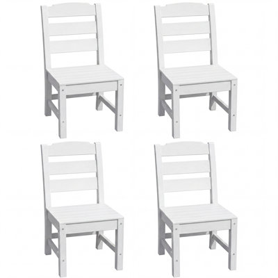 Chaise de patio robuste thermolaquée, blanc