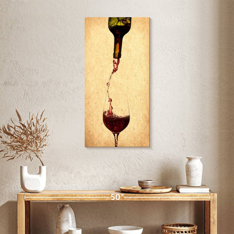 Pouring Wine Canvas Print, 36" H x 18" W x 1.25" D