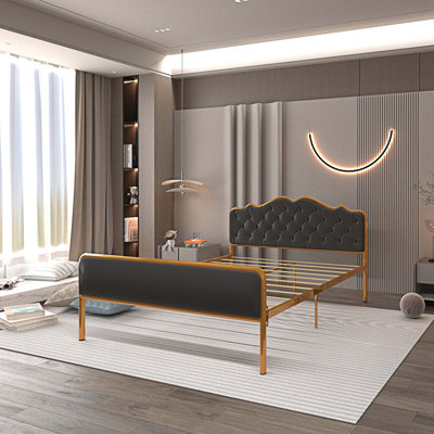 Gernhard Vegan Leather Metal Bed