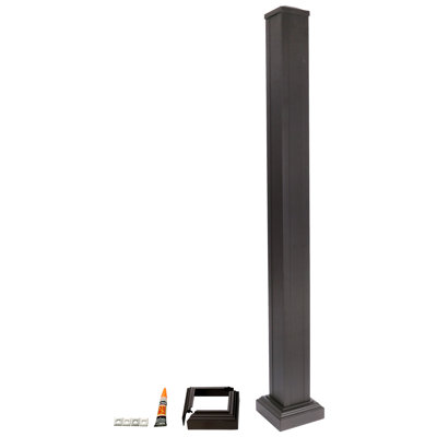Allure 3 in. x 3 in. x 42 in. White Aluminum Deck Post Kit