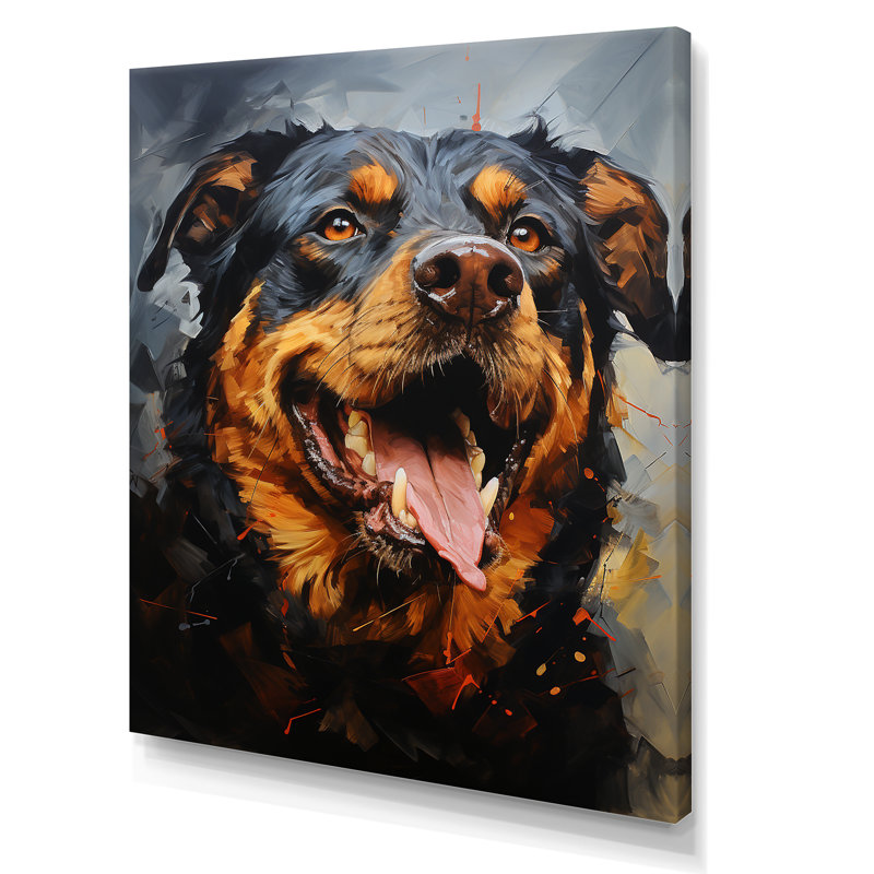 Rottweiler Resilience - reproduction sur toile, H 20 po x l 12 po x P 1 po, Toile tendue