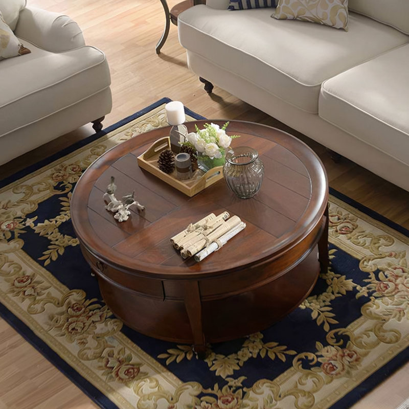 Table basse ronde American Retro, 17.7" H x 43.3" W x 43.3" D