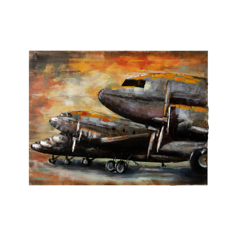Handmade Industrial Transportation Wall Decor on Metal