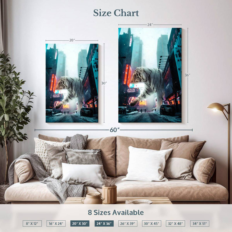Brampt Tiger City, 36" H x 24" W