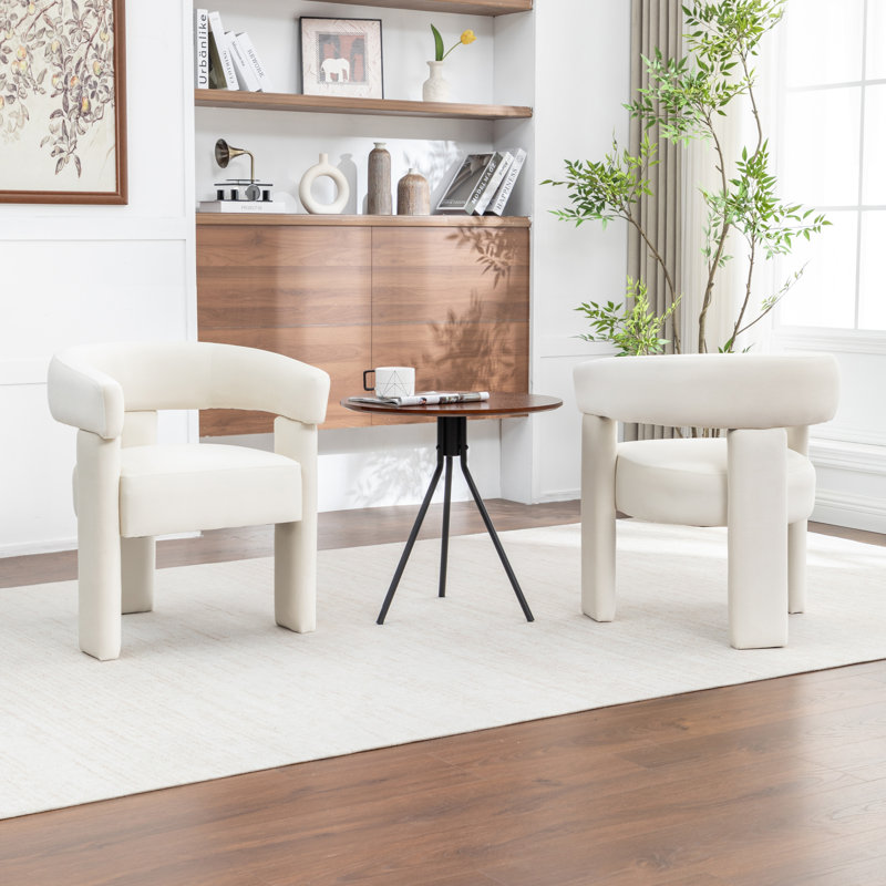 Chaise légère et luxueuse en velours, Beige