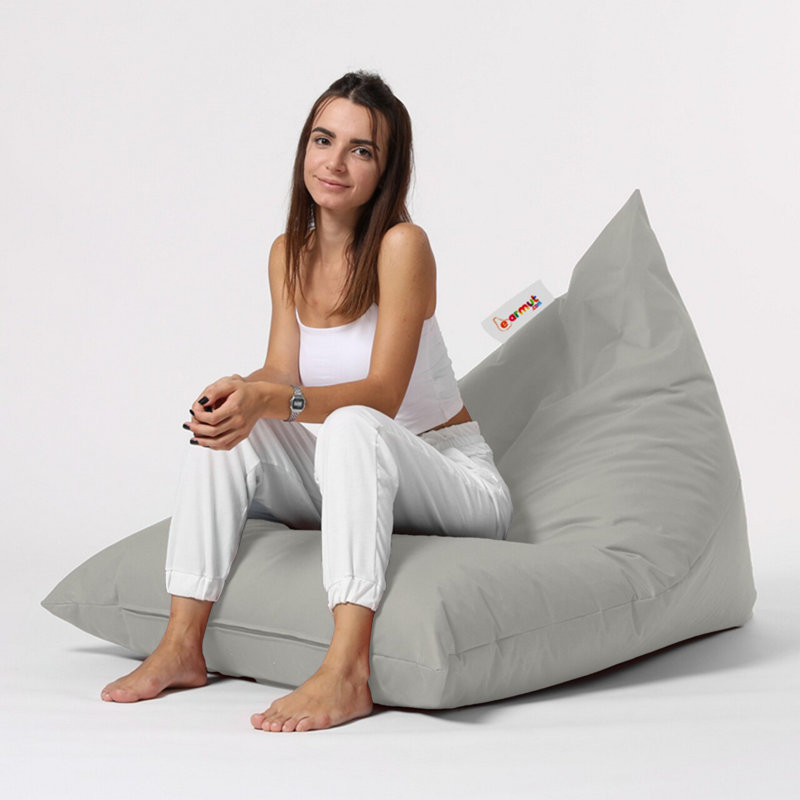 Original Garden Bean Bag Chair, Fume Grey, 57.1 x 13.8 x 35.4 inches | 100% Waterproof Polyester, 100% Recycled Styrofoam Bead Foam | Max Weight Capacity 440 lbs, Perfect for Modern Outdoor & Entertainment Spaces