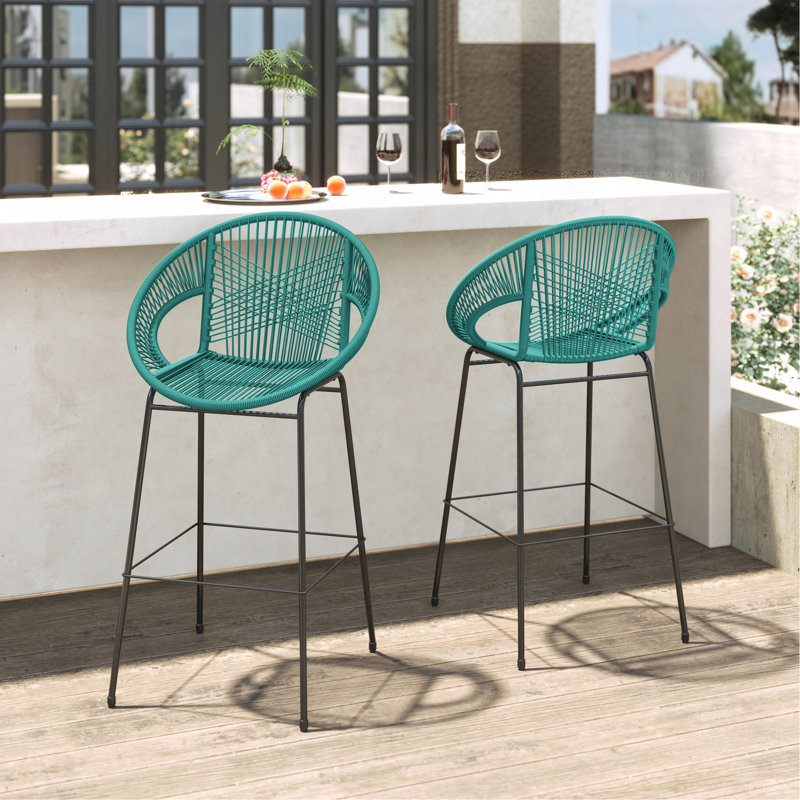 Tabouret de bar d'extérieur bleu sarcelle, Sarcelle