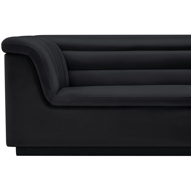 Canapé en velours de 94 po Hoenack, Velours noir