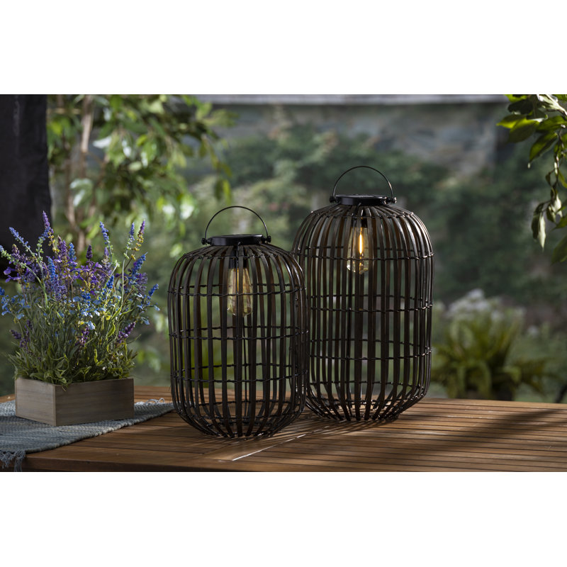 13-Inch Solar-Powered Willow Lantern – Decorative Outdoor Garden Light with E27 LED Bulb and Natural Woven Style