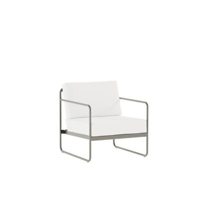 Oasis Outdoor Lounge Chair, Tan, White