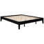Universal Eastern King Black Bed, Modern Finish, Slatted Design Eliminates Box Spring, Wood Build, Pre - Drilled For Headboard Fix Bed Size, Aesthetic, Mattress Ready, Constructed From Rubberwood And