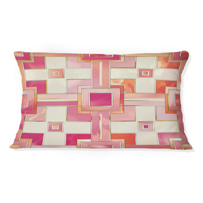 Coussin lombaire Mid-Century Maze Glam - Mid-Century Peach