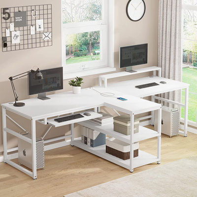 Bureau d'ordinateur à deux personnes avec lumières DEL Kolya 