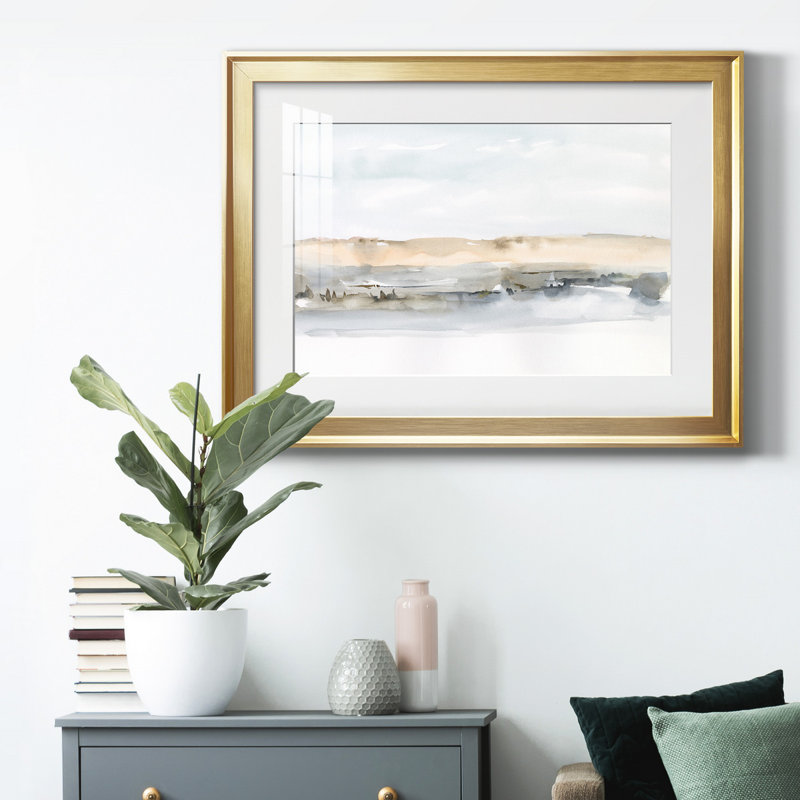 «Marsh Dunes I», reproduction encadrée de qualité supérieure - prête à être accrochée, Or, H 30,5 po x l 42,5 po x P 1 po