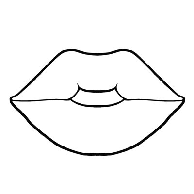 Line Lips - Wrapped Canvas Painting