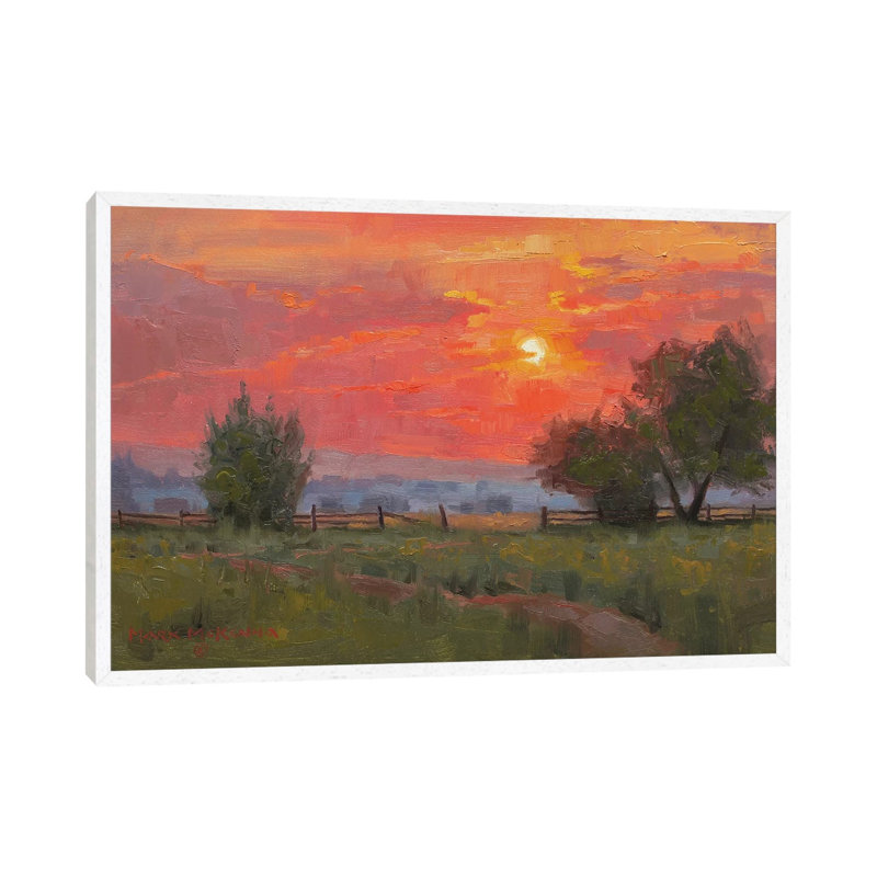 Fire Light by Mark McKenna - Painting on Canvas, White Framed, 45.72cm H x 66.04cm W x 3.81cm D