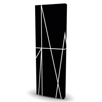 Rayures blanches sur fond noir - toile moderne décorative