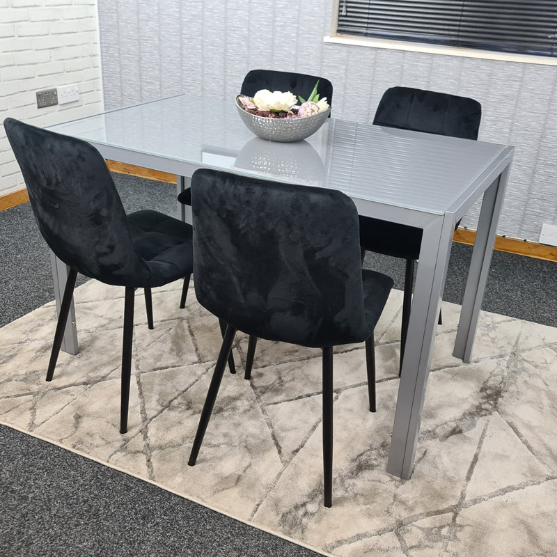Monegro 4 - Person Dining Set, Black