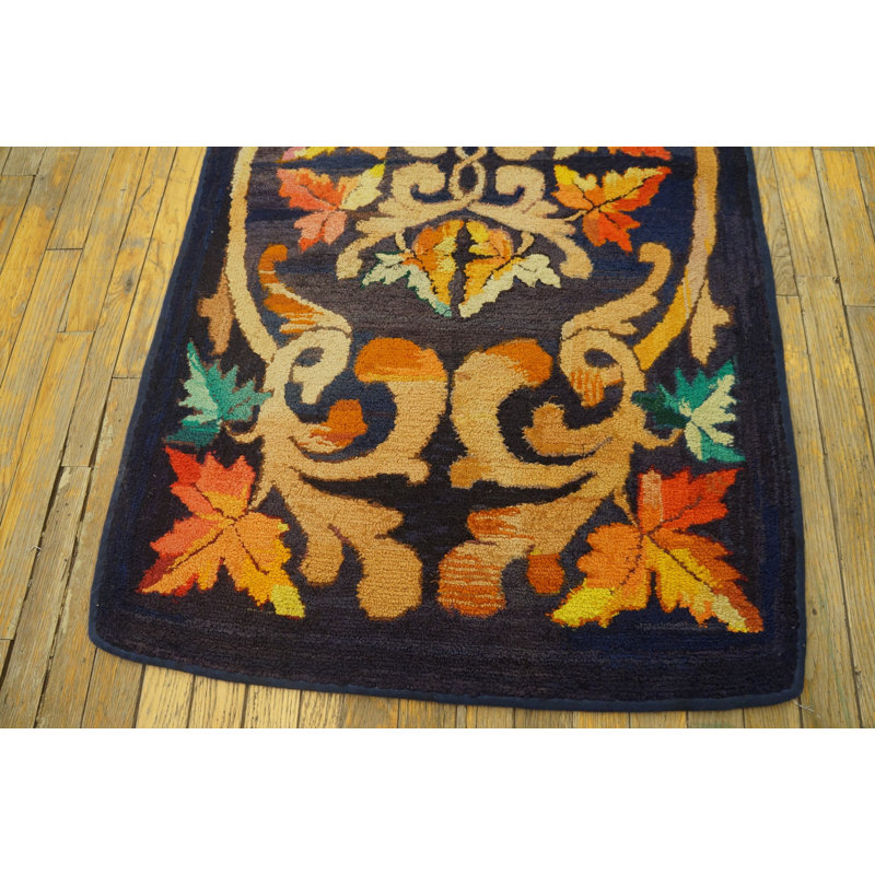 Tapis bleu antique Rare