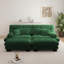 Ensemble de canapé Cloud 2 places en chenille avec 2 repose-pieds, canapé de salon à assise profonde et coussins, vert émeraude-2026522439