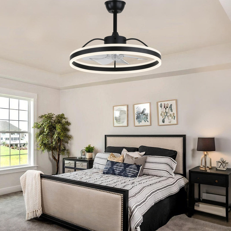24" Smart Dimmable LED Ceiling Fan with Light, Remote & APP Control, Adjustable Color Temperature, 6-Speed Reversible for Living Room, Bedroom