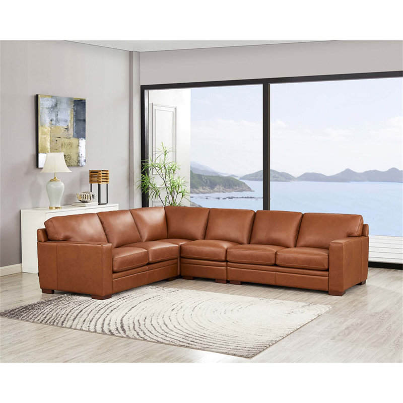 Dillon Leather L-Shaped Sectional
