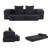 Transformable Sectional Sofa Supportive Foam Fold-Out Bed, Compact Chenille Lounger For Small Spaces-568542568