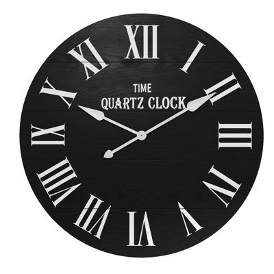 Round French Country Oversized Shiplap Farmhouse Wall Clock