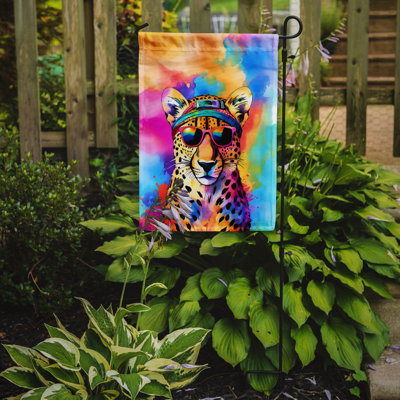 Drapeau de jardin hippie avec guépard