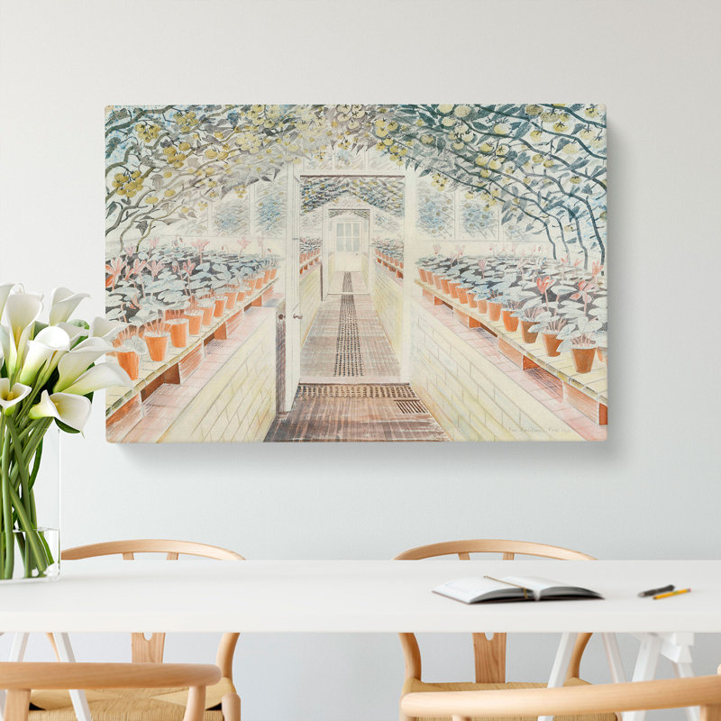 Greenhouse by Eric Ravilious - Wrapped Canvas Painting, 40cm H x 60cm W x 3cm D