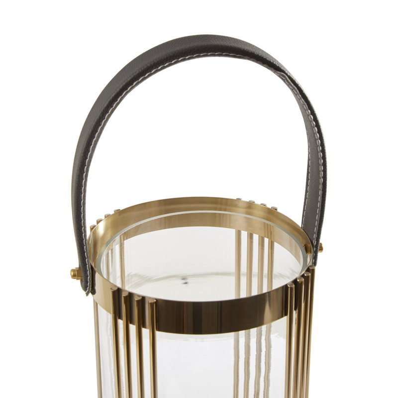 Cyrus Tabletop Lantern, Gold, 45 cm H x 19 cm W x 19 cm D