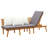  Devven 78.7" Wide Acacia Wood Species Rectangle Patio Daybed with Cushions Brown 78.7" x 25.6" x 25"