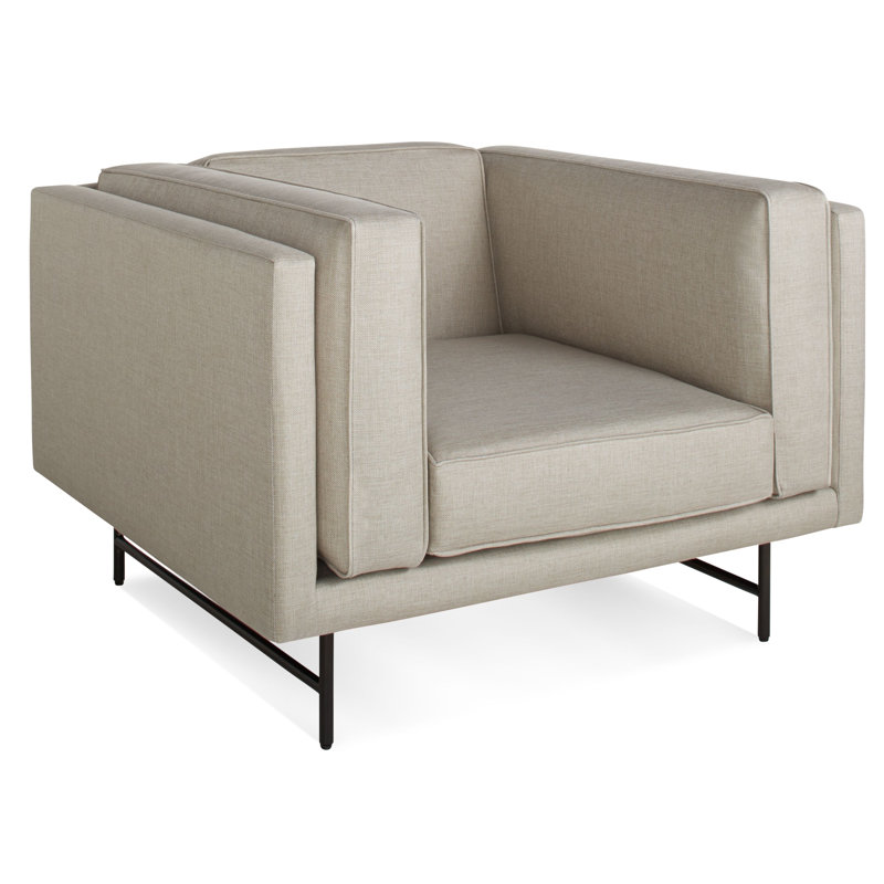 Fauteuil club Bank, Mélange de polyester lave, Noir