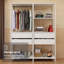  Armoire-penderie à 4 tiroirs, 5 tablettes et armoire à suspendre L 55 po-670329752
