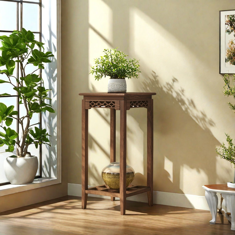 Support de rangement en bois massif, H 27,56 po x L 13,78 po x P 13,78 po