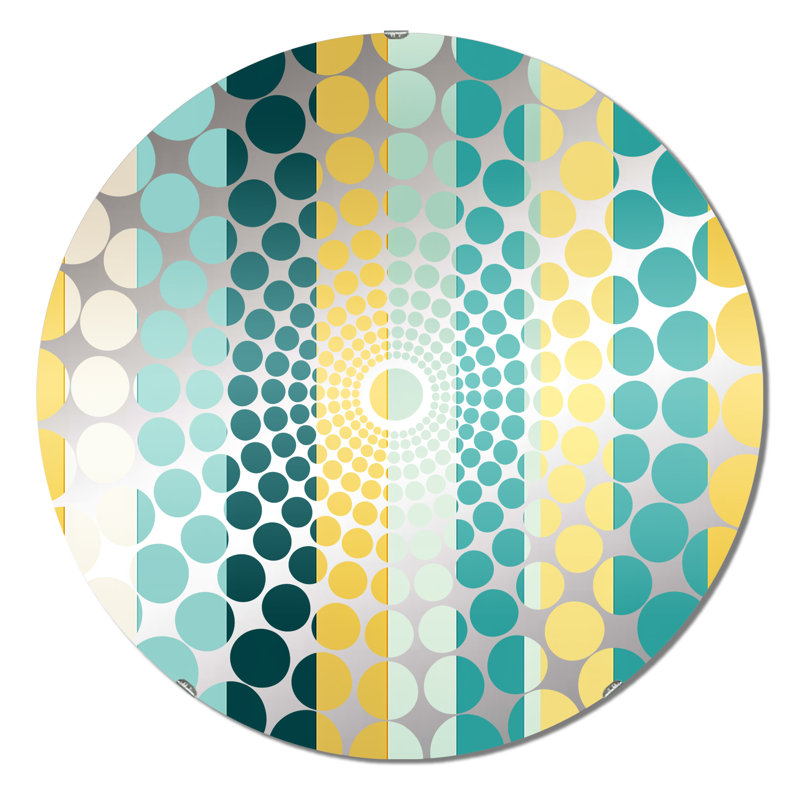 Miroir décoratif concentrique à rayures vertes et jaunes Harmony, 23,6 po x 23,6 po