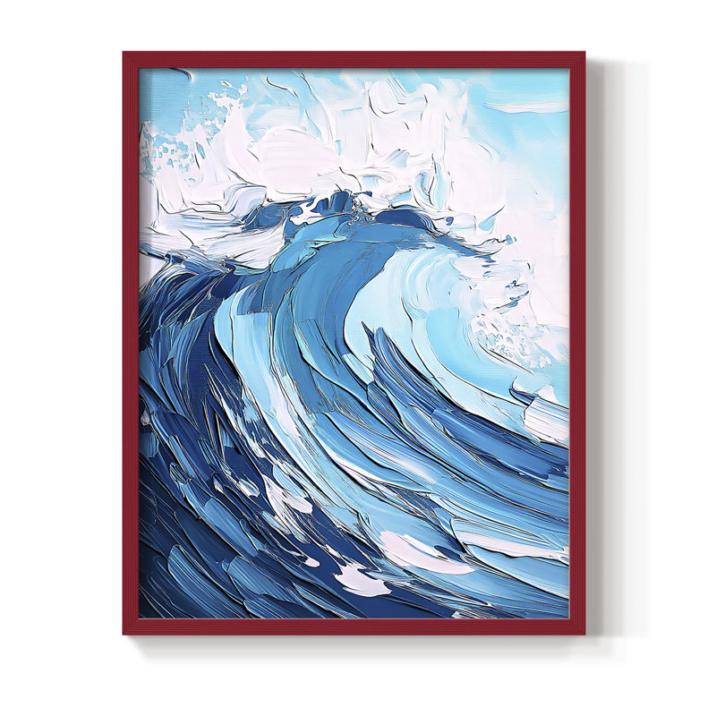 NAUTICAL Series Lxxxv, reproduction encadrée - bois massif, Rouge, H 30 po x l 24 po