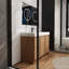 Meuble-lavabo de salle de bain de 48 pouces avec trois portes d'armoire à fermeture amortie