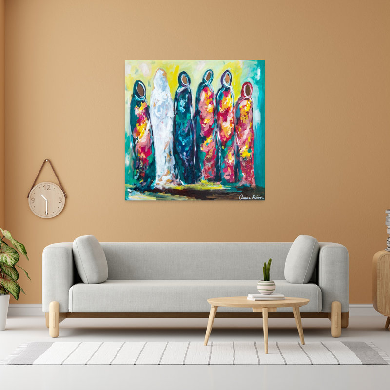 Le mariage, art contemporain abstrait, H 48 po x l 48 po