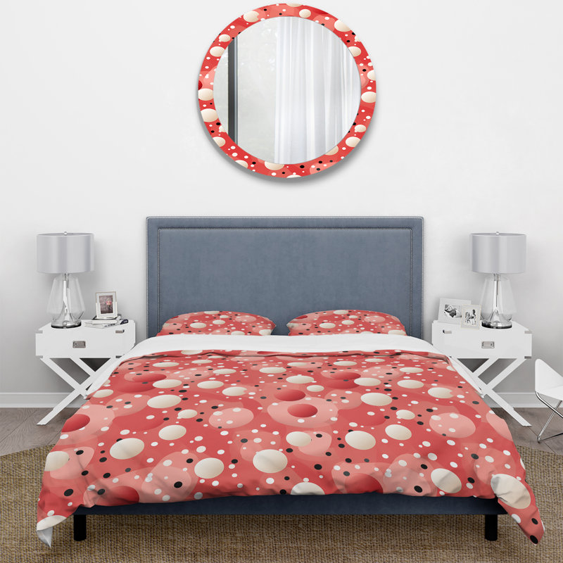 Ensemble de housse de couette à pois Playful Polka Dots V -, Housse de couette pour très grand lit et 2 très