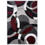 Tapis bourgogne / blanc / noir à motif abstrait tissé Archeveque - Tapis en polypropylène géométrique moderne pour le salon, la chambre à coucher ou le couloir-33380021