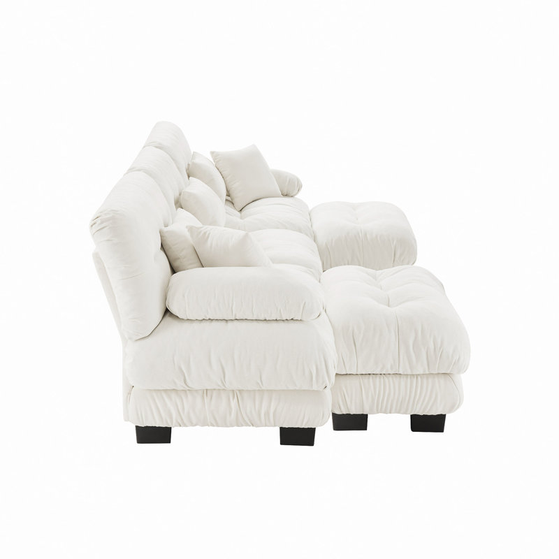 Canapé modulaire Luxury Luxury, Chenille blanche